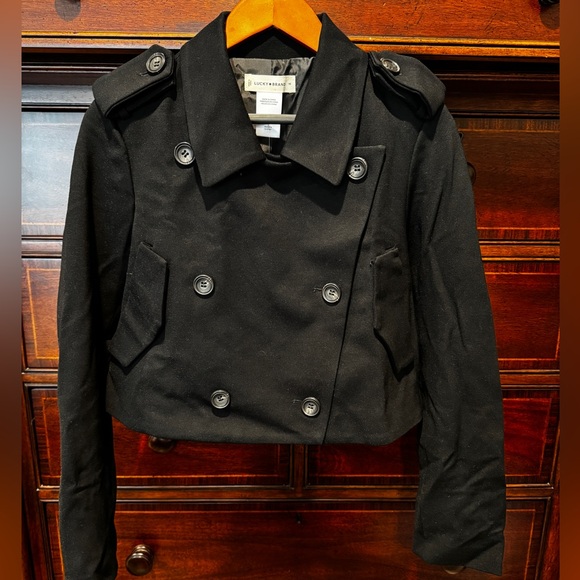 Lucky Brand Women’s Black Cropped Ponté-Knit Blazer XS - Picture 1 of 5